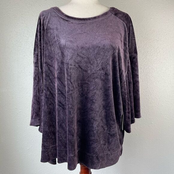 NWT We The Free Purple Velour Top Size XL - Picture 1 of 6